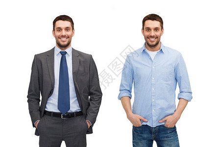 商务休闲服装同人穿着同风格的衣服穿着同款式衣服的同个人图片