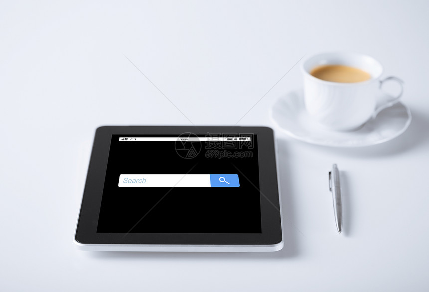 商业技术平板电脑与互联网浏览器搜索栏咖啡平板电脑与互联网浏览器搜索咖啡图片