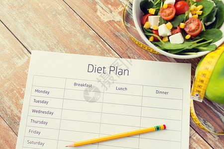 健康饮食,节食,减肥减肥饮食计划纸绿苹果,测量磁带沙拉图片