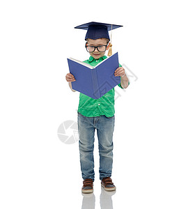 童,学校,教育,知识人的快乐的男孩学士帽沙浆板眼镜图片