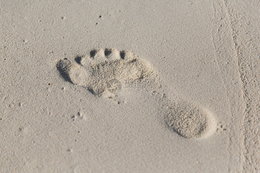 旅行,冒险,暑假海滩人类沙滩上的足迹图片