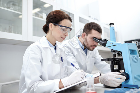 学生动素材科学化学技术生物学人的轻科学家用试剂动璃,并临床实验室进行测试研究背景