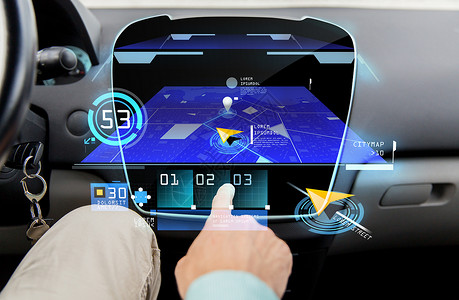 运输,驾驶,技术,导航人的用GPS导航器汽车计算机上的应用图片