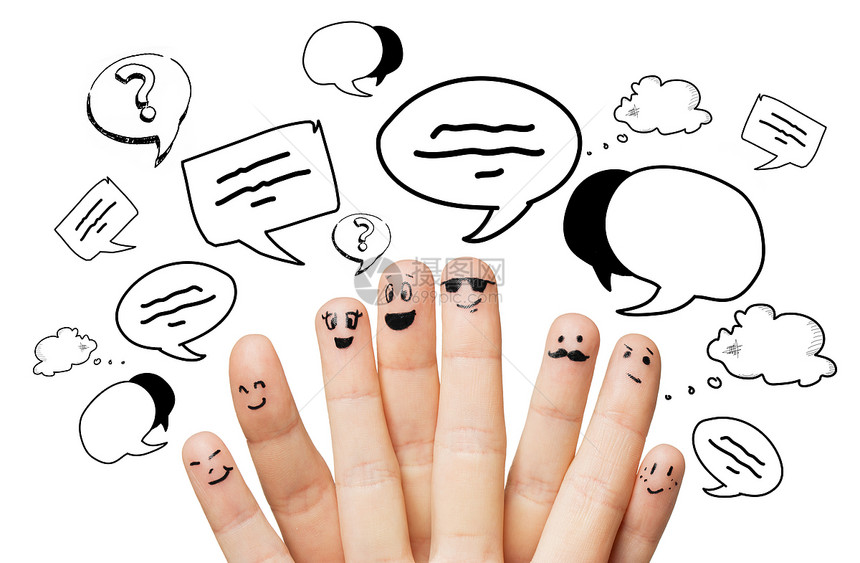 沟通,家庭,人身体部位的特写两只手,手指同的部表情文字云图片