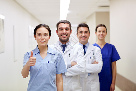 职业,人,保健,手势医学群快乐的医生医生医院走廊上竖大拇指图片