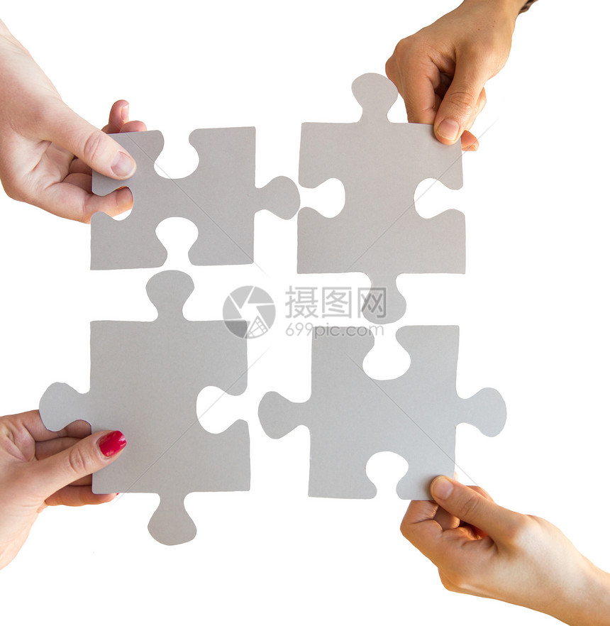 业务,队合作,合作,兼容连接近距离的手连接拼图图片