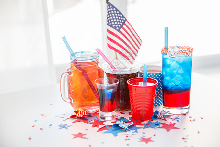 美国独立日,庆祝,主义假日饮料杯眼镜与美国独立日图片