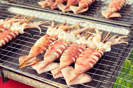 烹饪,亚洲厨房,销售食品烧烤街头市场图片