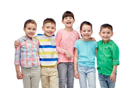 童,时尚,友谊人的群快乐微笑的小孩子拥抱背景图片