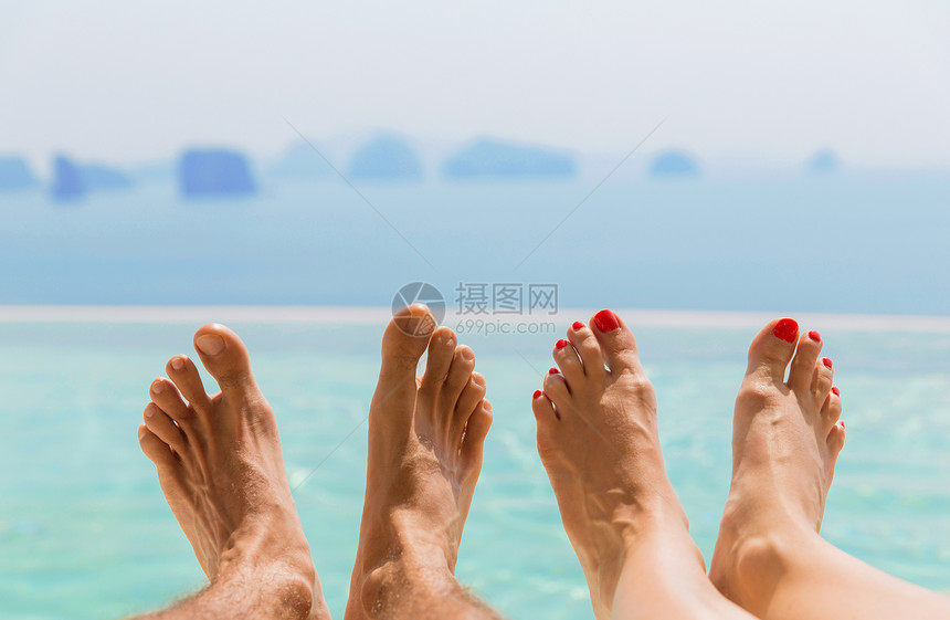 暑假,海滩,旅游,休闲身体护理的近距离的海洋天空海滩上图片