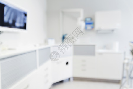 牙科,医学口腔医学的模糊的现代牙科诊所办公室内部Bokeh图片