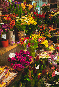 花卉市场美丽的鲜花花瓶出售花卉市场图片