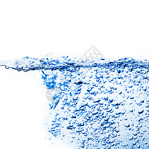 蓝色的水溅白色的背景上水飞溅背景图片