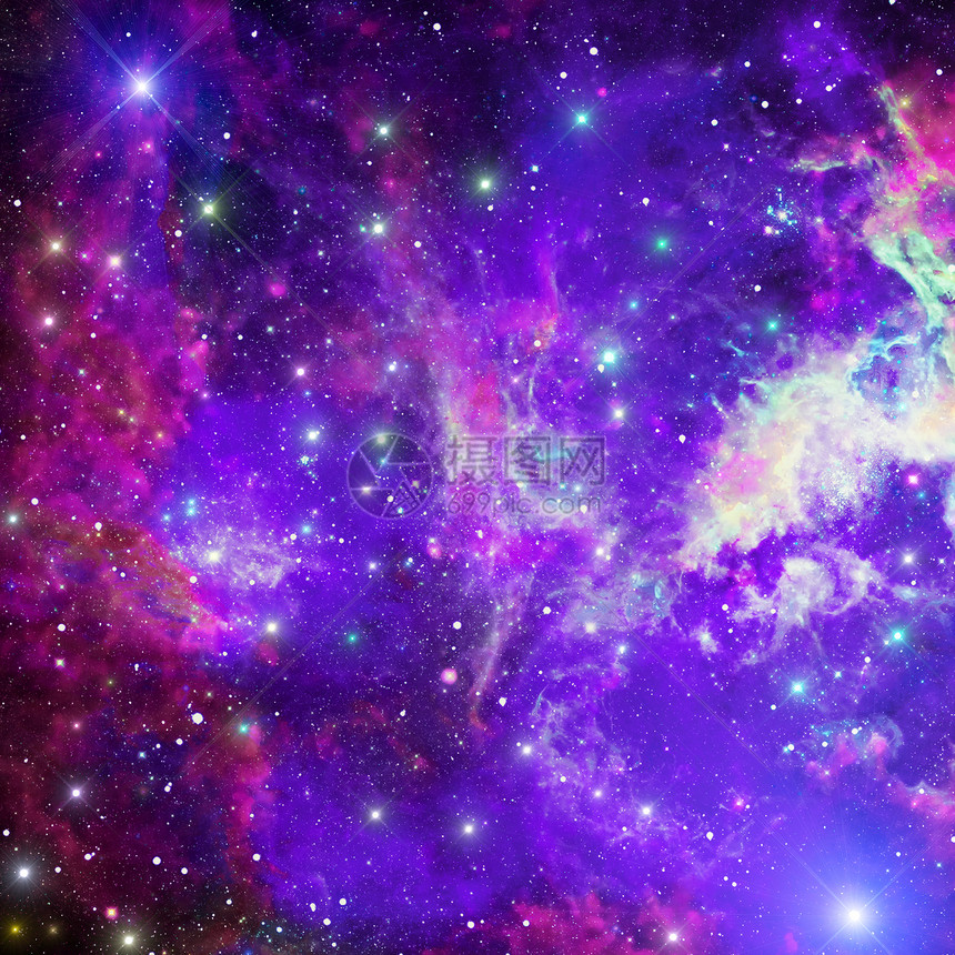明亮恒星星云的抽象背景图片