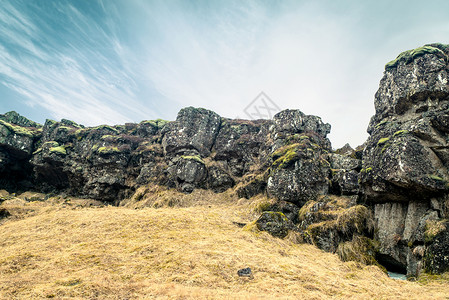 冰岛塞弗利尔公园里惊人的悬崖高清图片