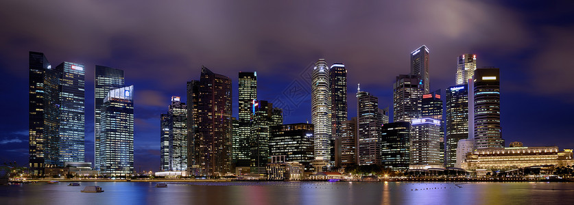 新加坡城市天际线全景图片