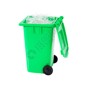 全绿色塑料回收站背景图片