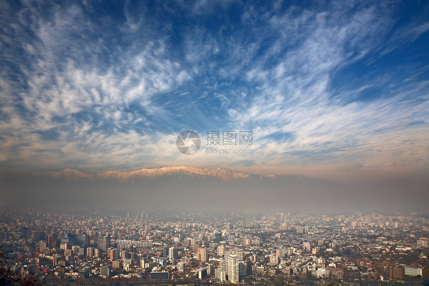 伯德耶视野安斯地亚哥,智利,塞罗桑克里斯托巴尔的观点图片