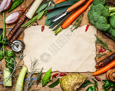 各种蔬菜成分的汤肉汤烹饪图片