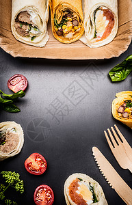 素食包装纸盘木制餐具图片