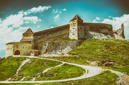 罗马尼亚的拉斯诺夫中世纪城堡建于1211至1225高清图片