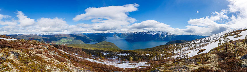 全景索恩菲顿美丽的自然挪威自然景观图片