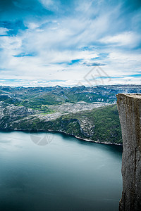 preikestolenprekestolen,也被传教士的讲坛讲坛岩石的英文译本所熟知,挪威福桑德费克的著名旅游景点背景图片