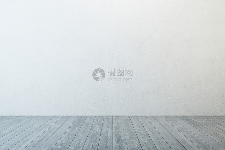 空房间,白色墙壁木地板图片