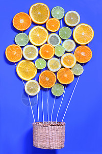 抽象柑橘类水果篮子图片