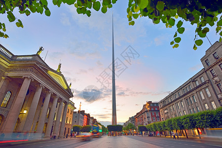 都柏林,爱尔兰中心象征尖塔邮政总局背景图片
