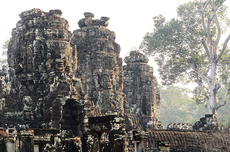 普拉萨特刺刀,吴哥高棉寺庙建筑群的部分,东南亚的古代兰马克礼拜场所受游客的欢迎西姆收获,柬埔寨背景图片