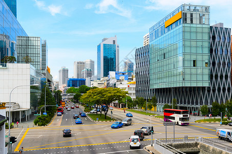 新加坡市中心街道的景色新加坡图片