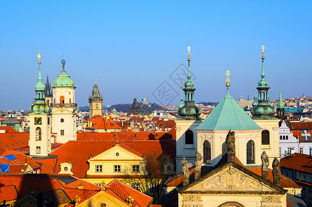 看布拉格老城的日落景色,捷克共国图片