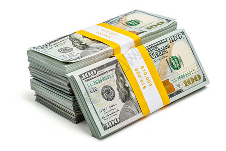飘出的钞票创意商业金融赚钱的堆100美元的2013版钞票孤立白色上设计图片