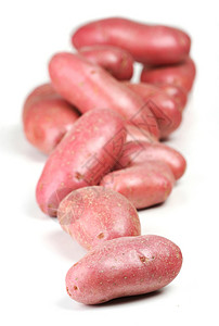 白色背景上红色土豆图片