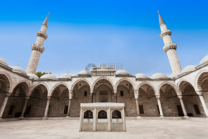 苏莱曼尼亚清真寺土耳其伊斯坦布尔的奥斯曼帝国清真寺这城里最大的清真寺图片