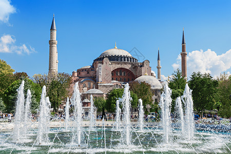 伟大清真寺索菲亚土耳其伊斯坦布尔索菲亚拜占庭文化的最伟大的纪念碑背景