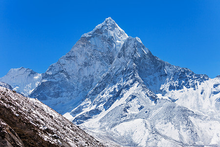 软骨瘤阿玛达布拉姆山珠穆朗玛峰地区,喜马拉雅,尼泊尔背景