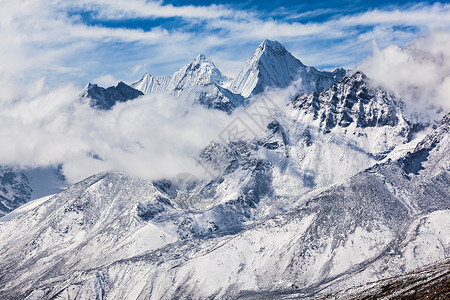扶轮基金会珠穆朗玛峰地区的山脉,喜马拉雅山,尼泊尔东部背景