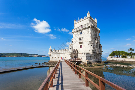 没人强化的贝伦塔个强化塔,位于葡萄牙里斯本玛丽亚德贝伦的民间教区背景