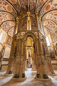 基督内部秩序的修道院,托马尔,葡萄牙背景图片