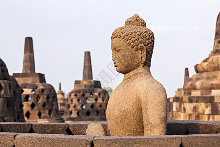 印度尼西亚爪哇岛Borobudur寺佛像高清图片