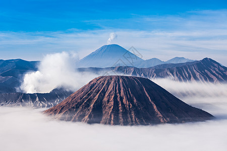 梅峰岛布罗莫,巴托克塞梅鲁火山,爪哇岛,印度尼西亚背景