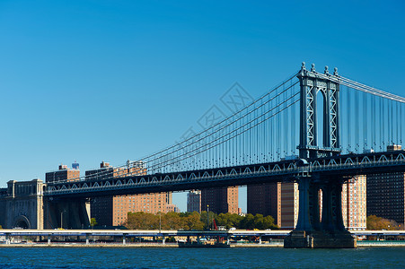 纽约市曼哈顿大桥天际线图片