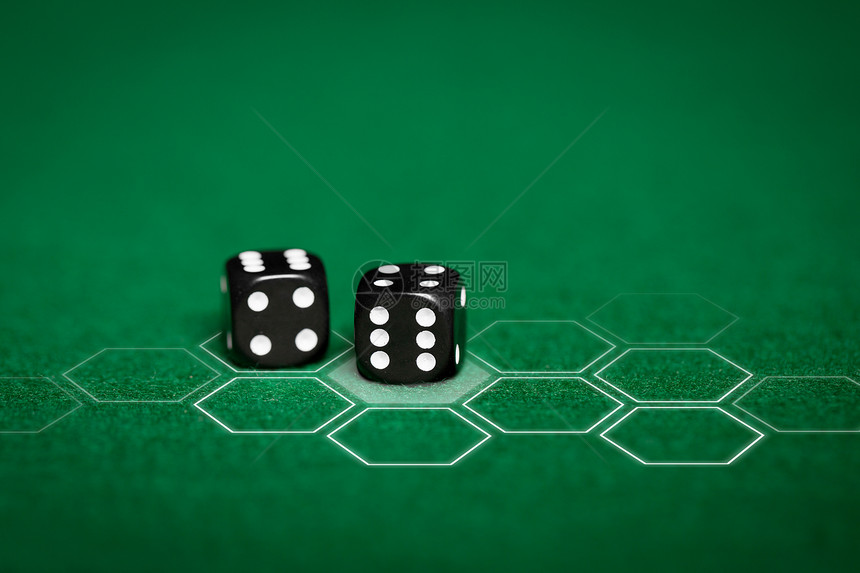 ,财富,游戏,技术娱乐活动黑色骰子绿色赌场桌子虚拟投影图片