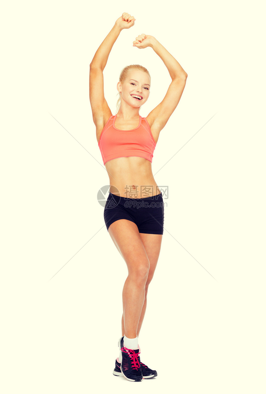 运动,健身保健美丽的运动女人跳舞图片