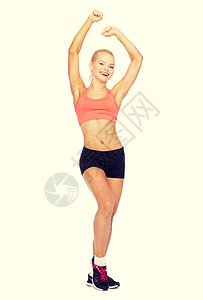运动,健身保健美丽的运动女人跳舞图片