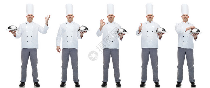 陈腔滥调烹饪,职业人的快乐的男厨师着克劳奇背景