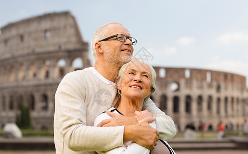 家庭,旅游,旅游人的快乐的老夫妇罗马,意大利图片