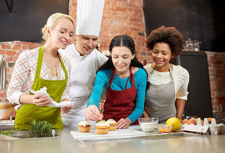 蛋糕教学素材烹饪课,烹饪,包店,食物人的快乐的女男厨师厨房烘焙背景